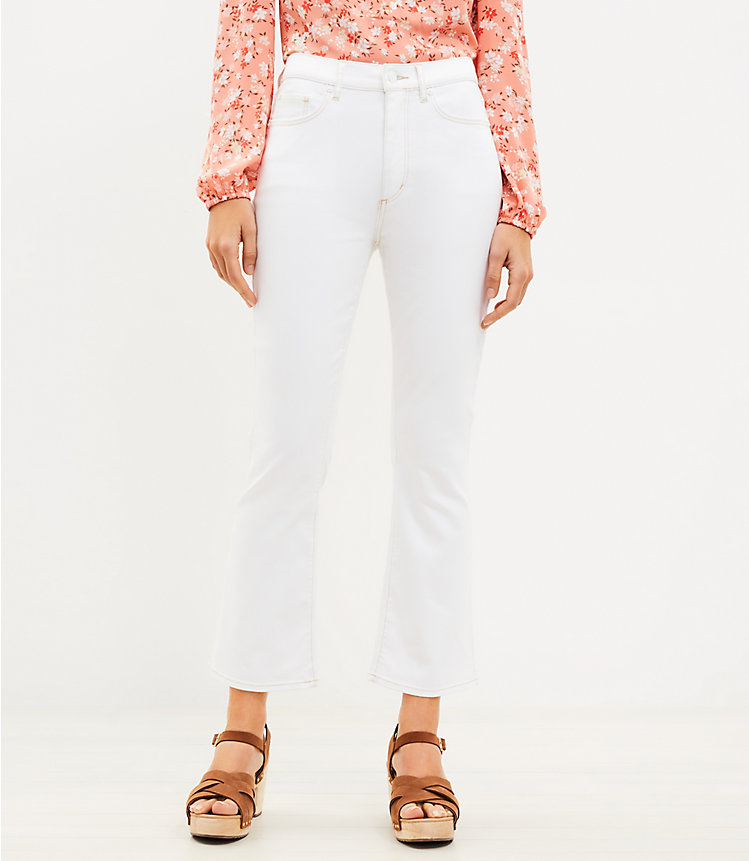 Petite High Rise Kick Crop Jeans in White image number 0