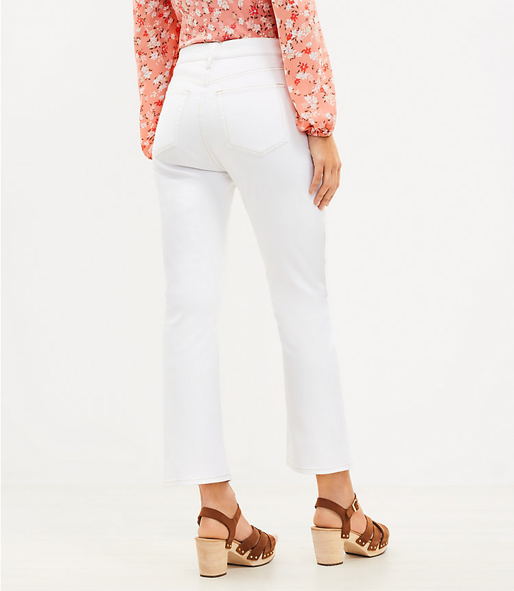 Petite High Rise Kick Crop Jeans in White image number 2