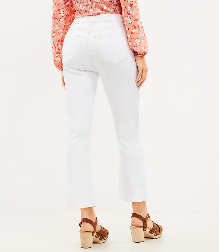Petite Curvy High Rise Kick Crop Jeans in White image number null