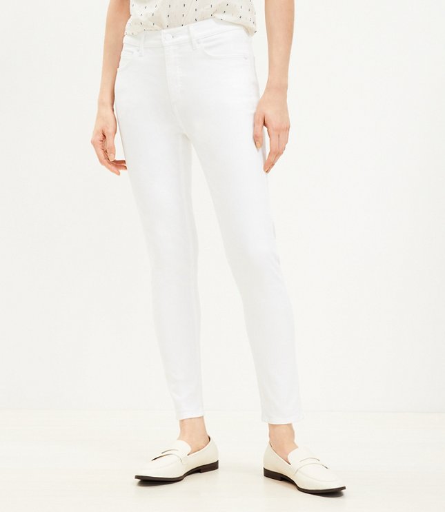 buurman stil hardop Petite Mid Rise Skinny Jeans in White
