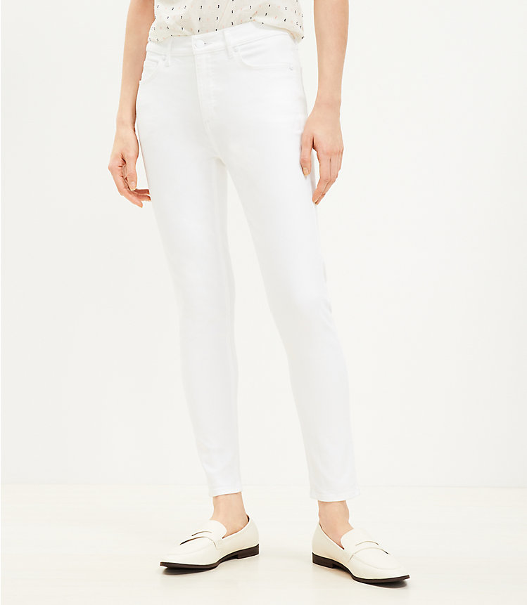 Petite Mid Rise Skinny Jeans in White image number 0
