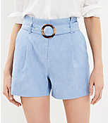 Belted Shorts in Chambray carousel Product Image 2