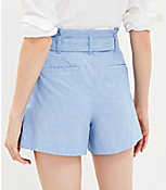 Belted Shorts in Chambray carousel Product Image 3