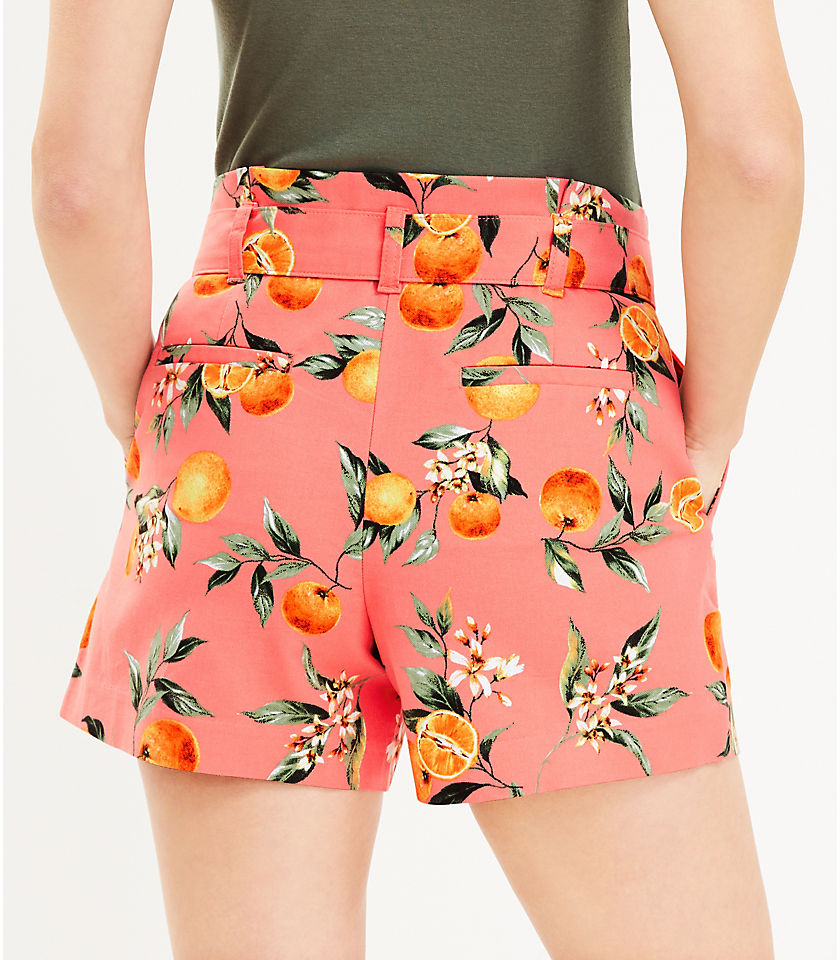 Belted Shorts in Orange Harvest Pique