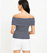Stripe Ribbed Off The Shoulder Top carousel Product Image 2