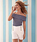 Stripe Ribbed Off The Shoulder Top carousel Product Image 3