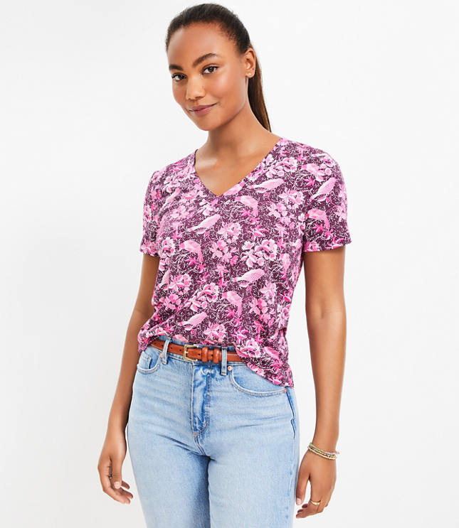 V-Neck Tee in Overcast