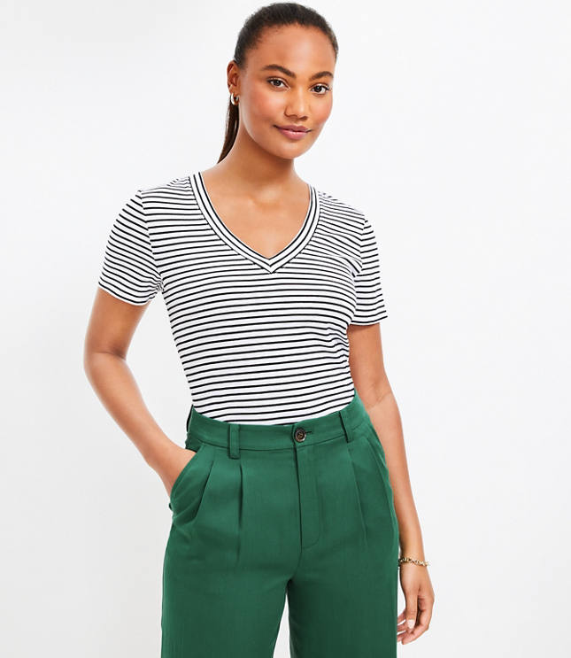 Striped Everyday V-Neck Tee