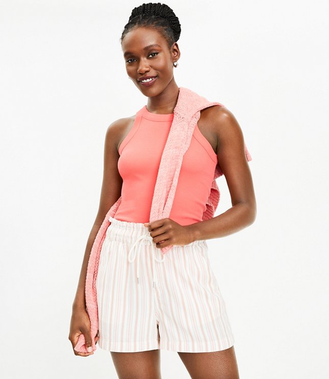 LOFT Striped Tie Waist Shorts: Medicine & Manicures