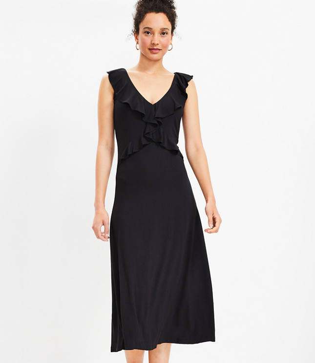 Ankle Length Midi Dress - Buy Black Rayon Midi Dress Online