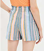Pull On Linen Blend Shorts in Stripe carousel Product Image 3