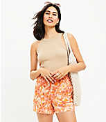 Pull On Linen Blend Shorts in Palm Leaf carousel Product Image 1