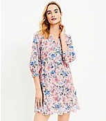 Petite Floral Embroidered Swing Shirtdress carousel Product Image 1