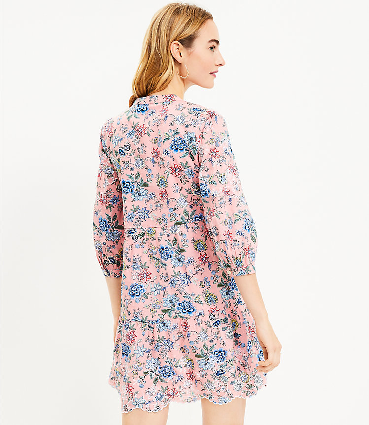 Petite Floral Embroidered Swing Shirtdress image number 2