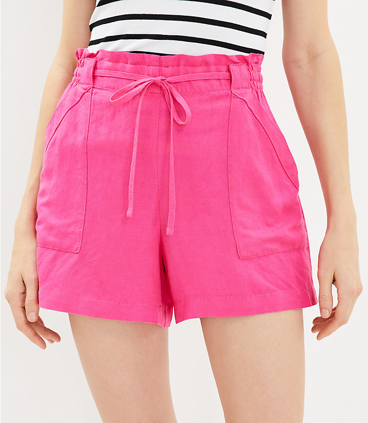 Pull On Linen Blend Shorts image number null