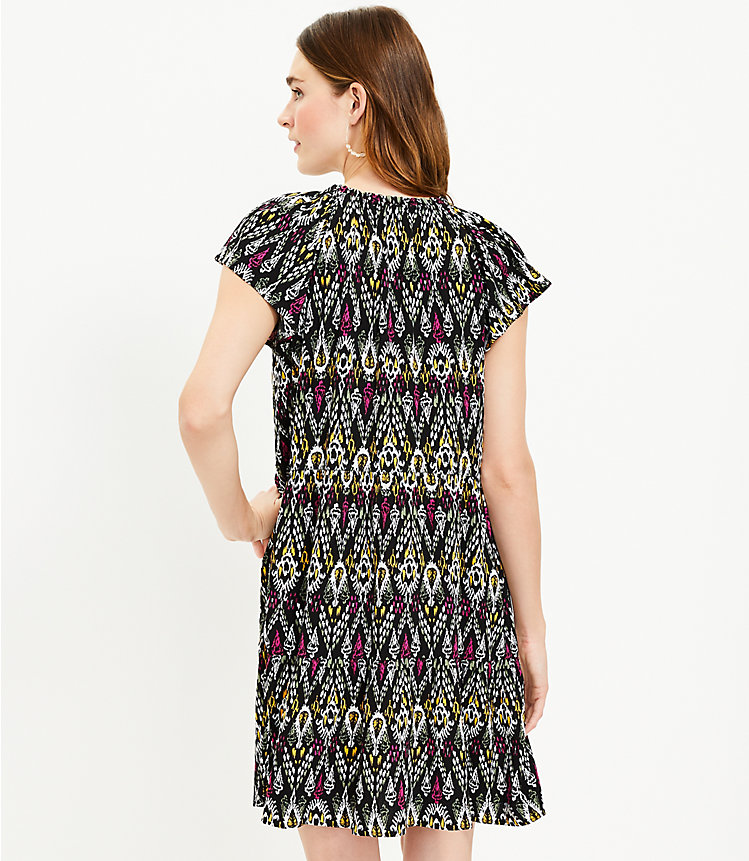Tall Ikat Tie Neck Tiered Swing Dress image number 2