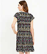 Tall Ikat Tie Neck Tiered Swing Dress carousel Product Image 3