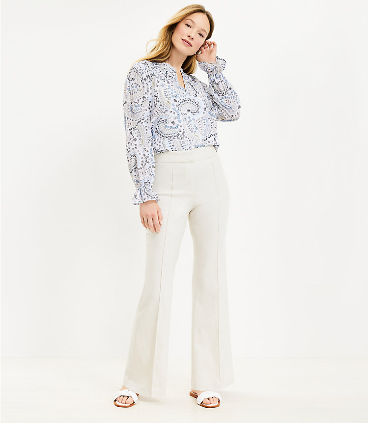 Petite Flare Pants in Twill image number 1