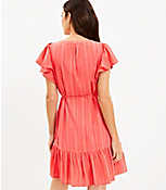 Tall Textured Stripe Flutter Button Swing Dress carousel Product Image 3