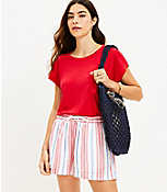 Pull On Gauze Shorts in Stripe carousel Product Image 1