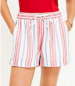 Pull On Gauze Shorts in Stripe carousel Product Image 2