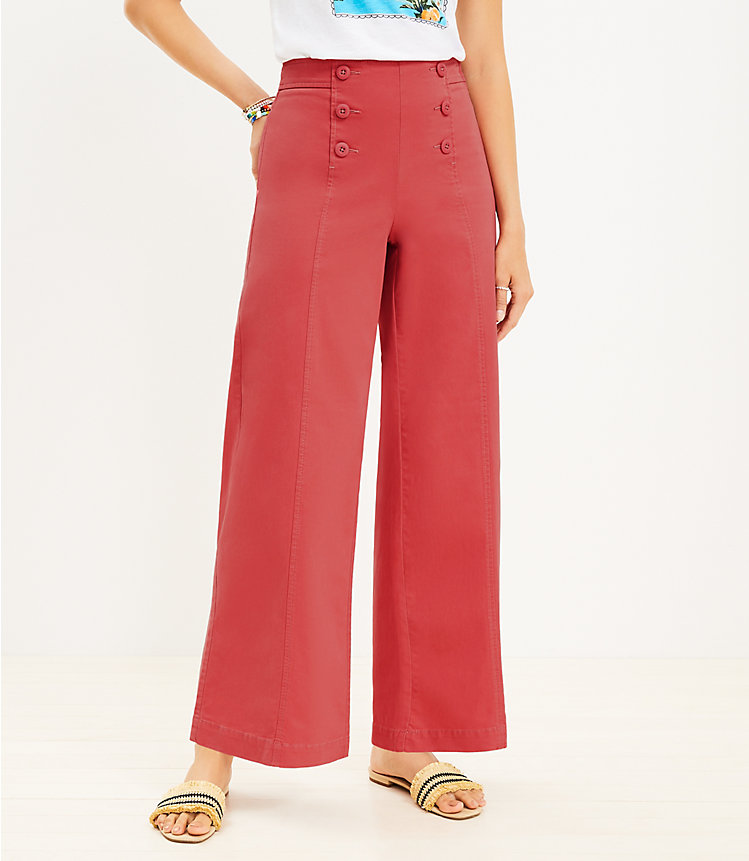 Wide Leg Sailor Pants in Twill image number null