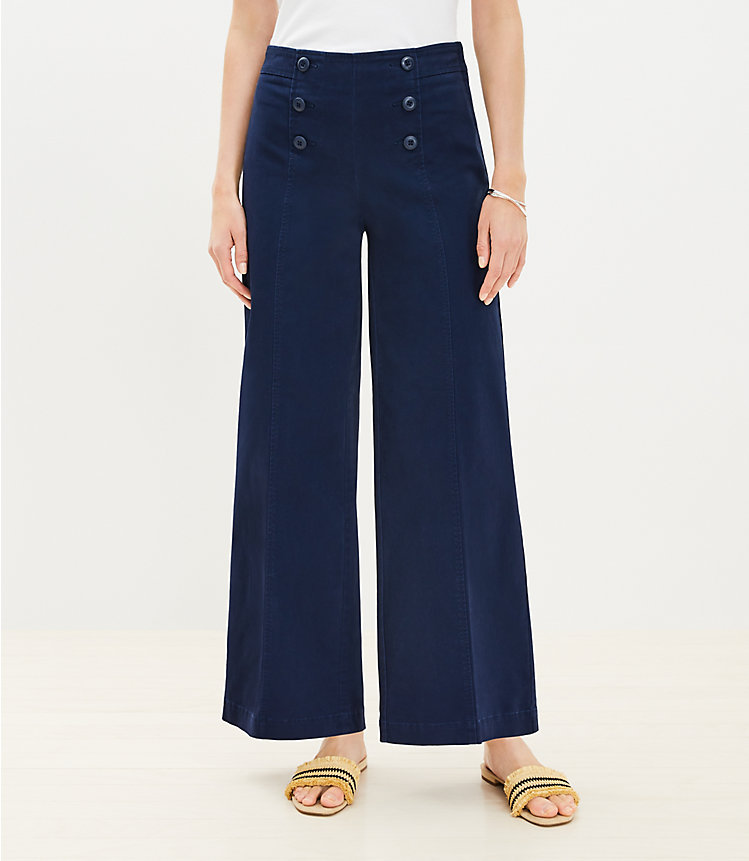 Wide Leg Sailor Pants in Twill image number 0