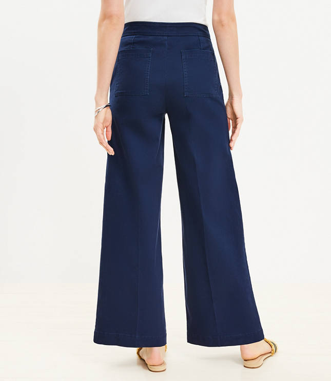 Wide Leg Sailor Pants in Twill