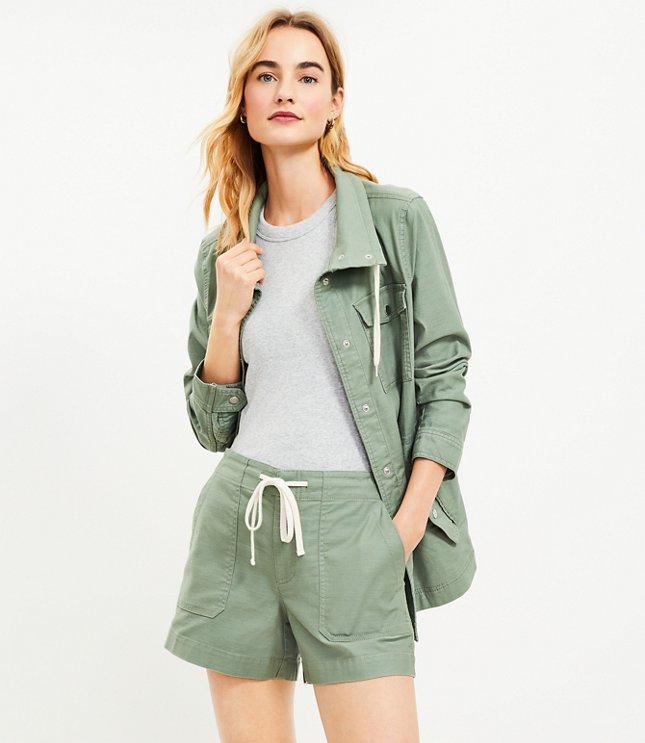 Petite Utility Shorts in Twill