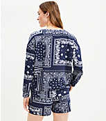 Lou & Grey Bandana Print Cozy Cotton Terry Sweatshirt carousel Product Image 3