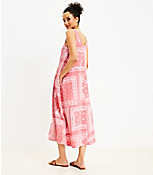 Lou & Grey Bandana Print Soft Slub Double V Midi Dress carousel Product Image 1