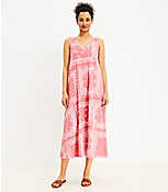 Lou & Grey Bandana Print Soft Slub Double V Midi Dress carousel Product Image 3