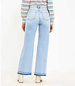 Curvy Unpicked Hem High Rise Wide Leg Jeans in Authentic Light Indigo Wash carousel Product Image 2