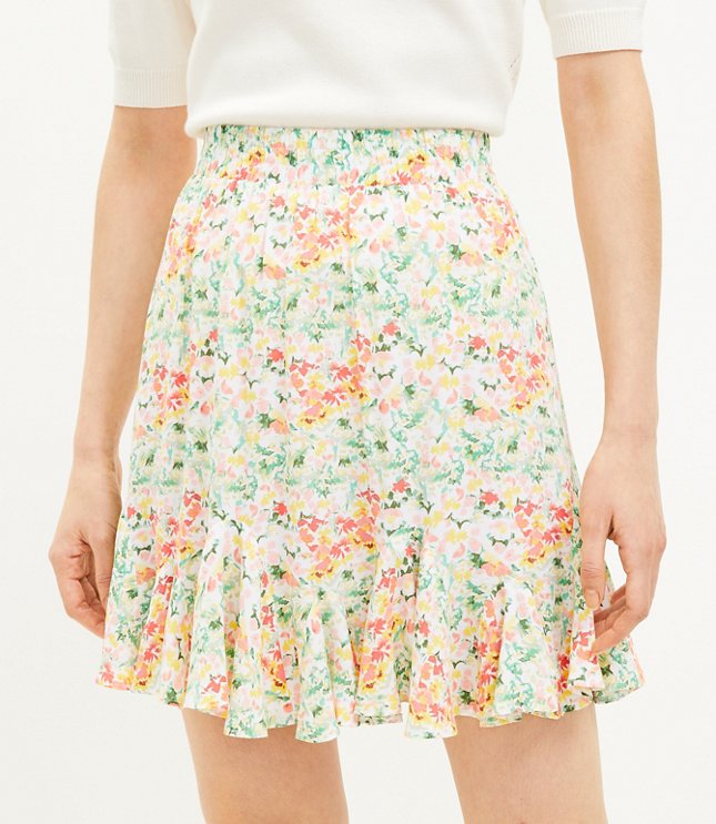 Petite Buttercup Floral Flounce Skirt