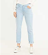 Tall Destructed Girlfriend Jeans in Original Light Indigo Wash carousel Product Image 1