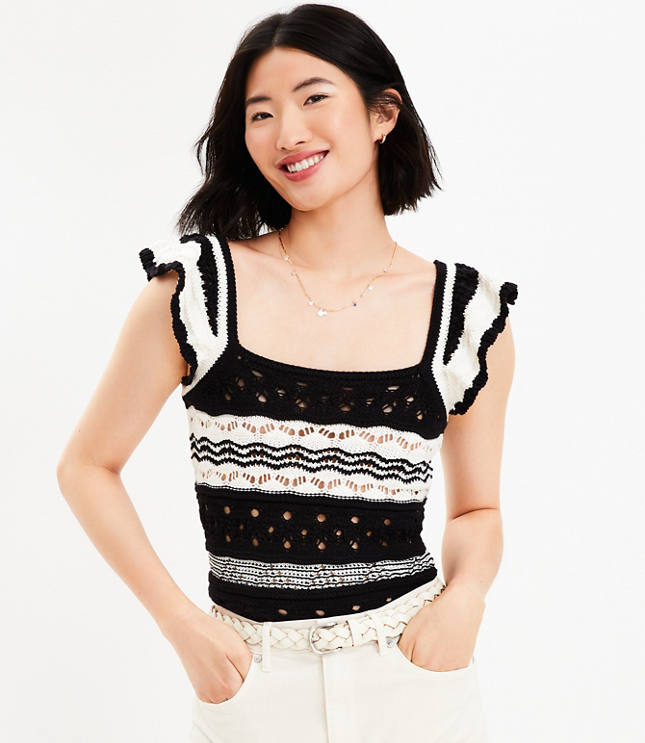 Ruffled crochet 2025 sweater tank