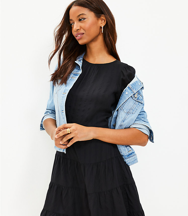 Petite Tiered Flare Dress image number 1