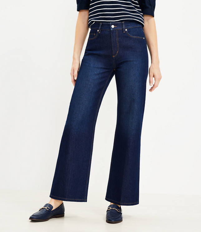 Wide leg hotsell jeans dark wash