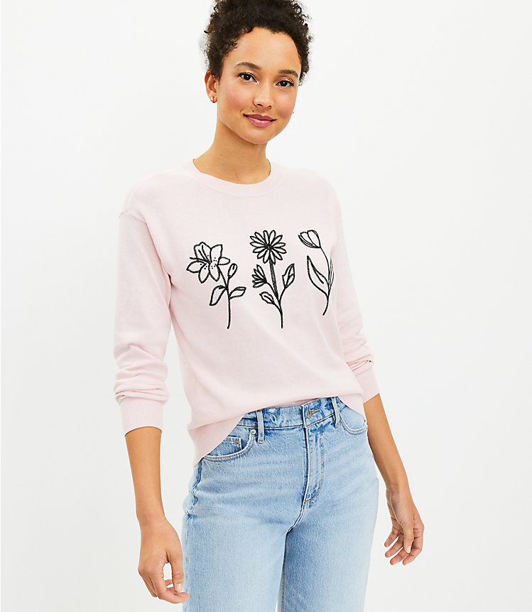 Petite Floral Sweater image number 0