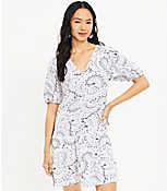 Tall Paisley Puff Sleeve Button Swing Dress carousel Product Image 1
