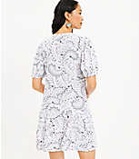 Tall Paisley Puff Sleeve Button Swing Dress carousel Product Image 3
