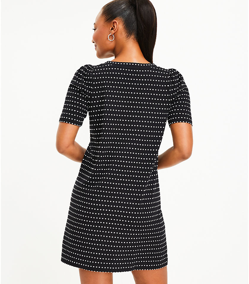 Tall Dotted Puff Sleeve Shift Dress