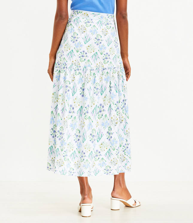 Petite Bouquet Tiered Midi Skirt