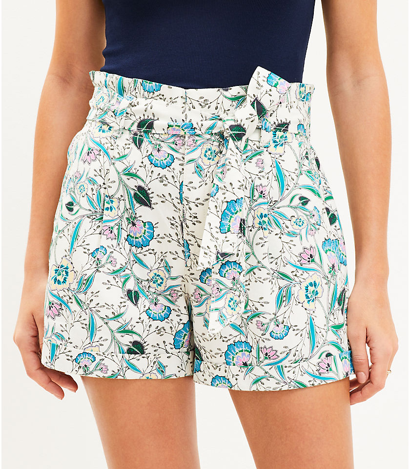 Petite Paperbag Shorts in Floral