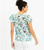 Floral Tiered Ruffle Sleeve Tee carousel Product Image 3