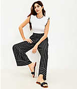 Petite Fluid Wide Leg Pants in Striped Crepe carousel Product Image 2