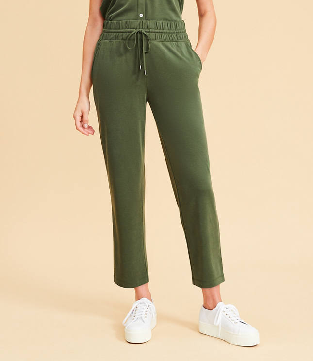 Lou & Grey Sandwashed Straight Crop Drawstring Pants