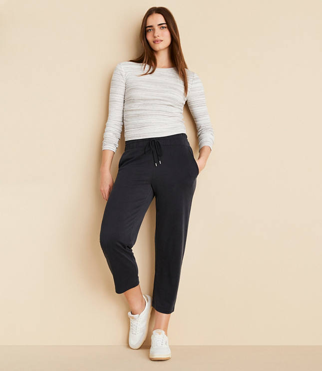 Lou & Grey Sandwashed Straight Crop Drawstring Pants