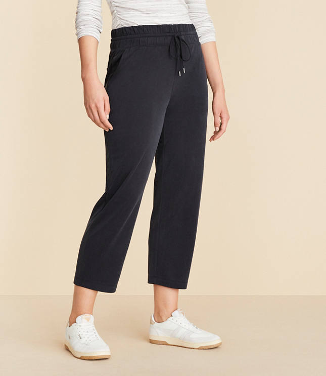 Buy Mango women stripe drawstring pants black Online