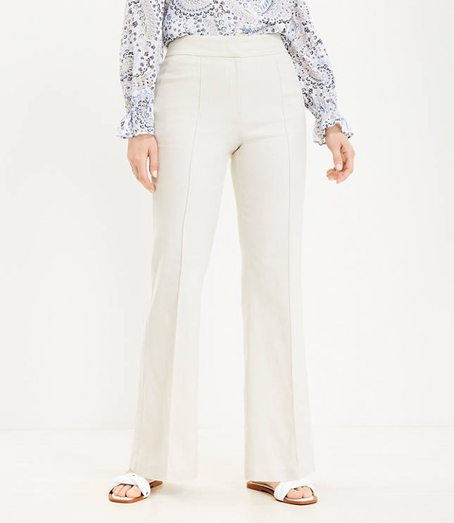 Petite Curvy Flare Pants in Twill